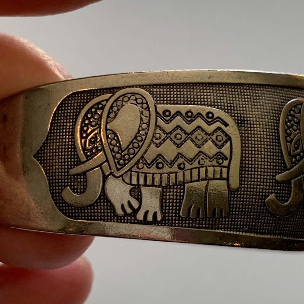 Elephant Parade Patterned Silver Bangle - image 4